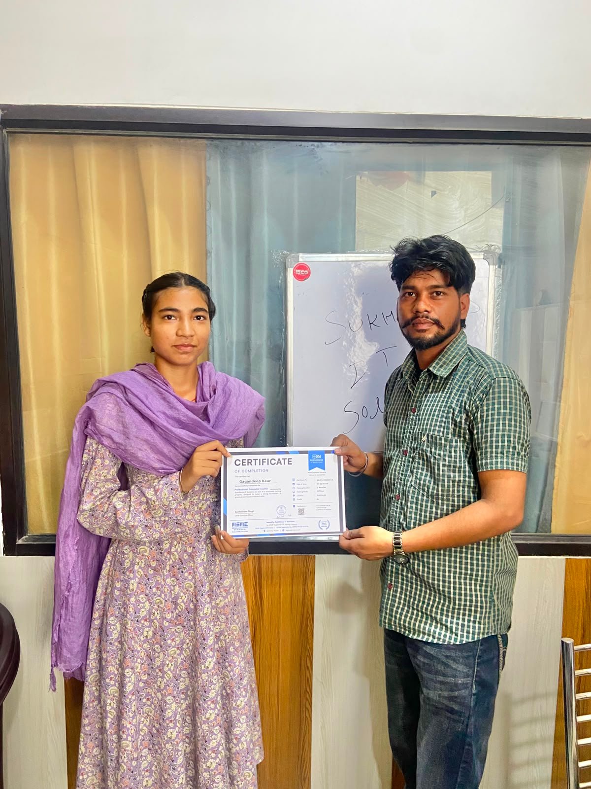 Successful Completion of Basic Computer Training Program – Certificate Award Ceremony Lovedeep Singh